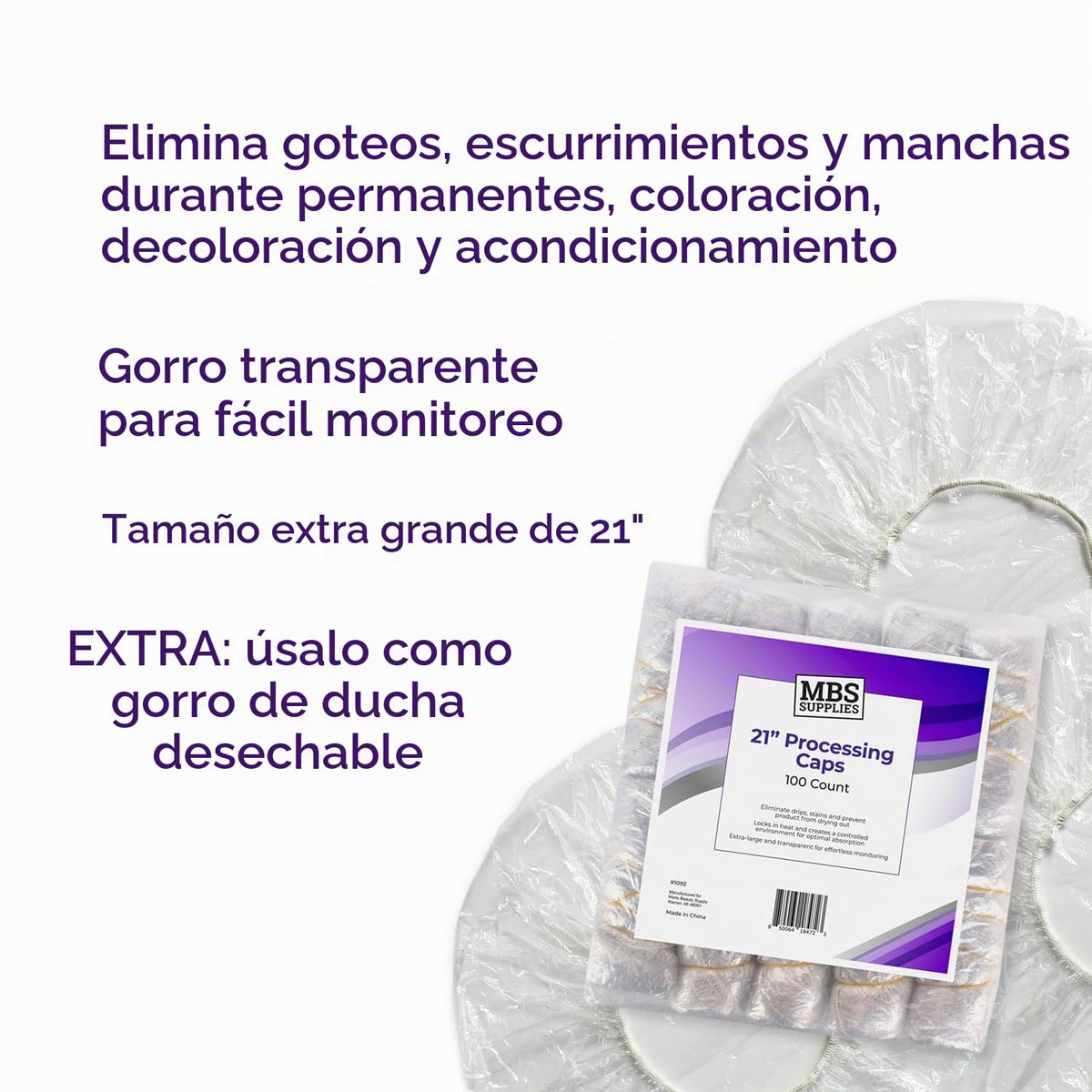 Tapas de procesamiento desechables de 21 pulgadas, paquete de 100 u...