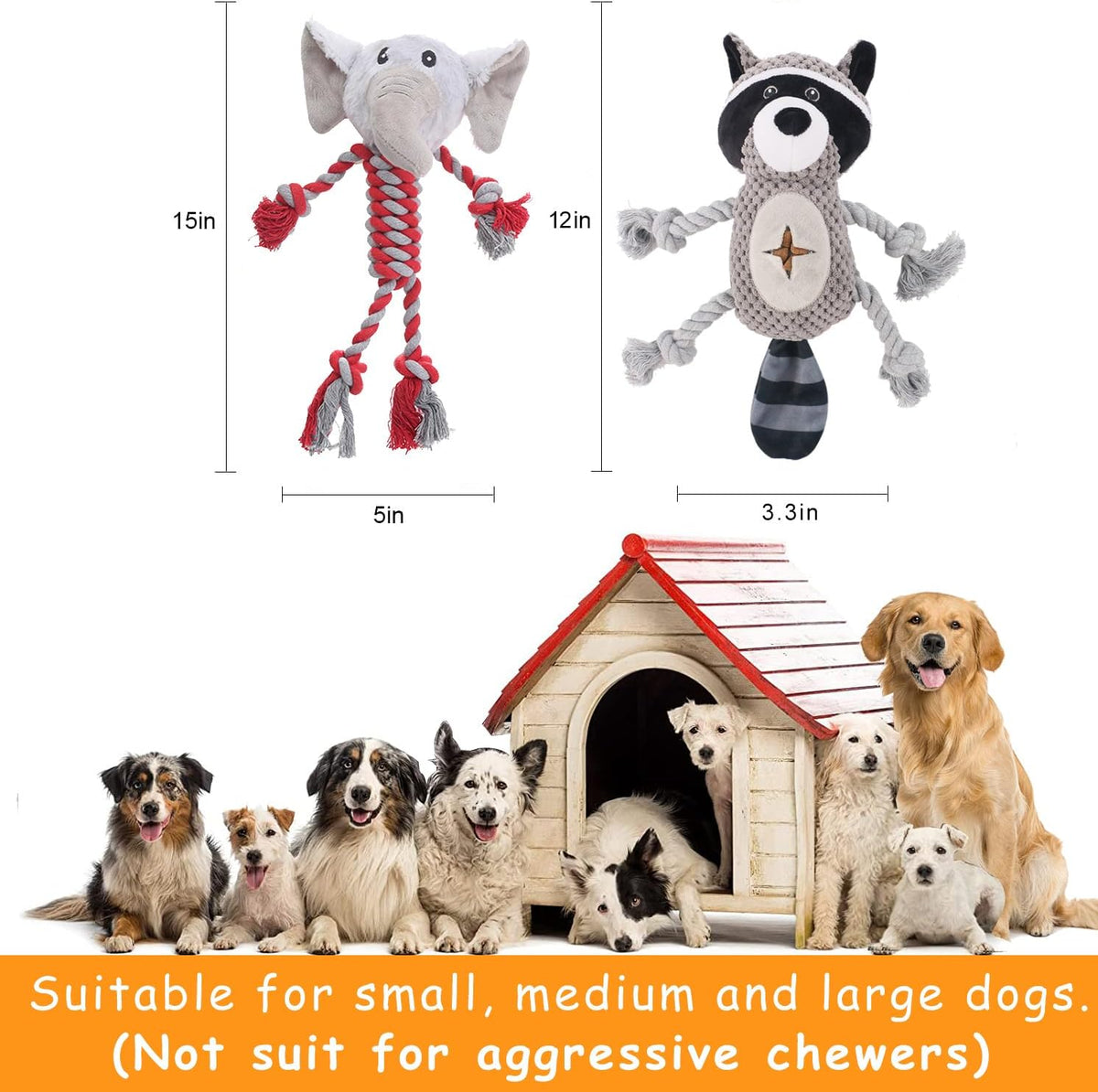 HUGEME Juguetes de cuerda para perros para mantenerlos ocupados - J...