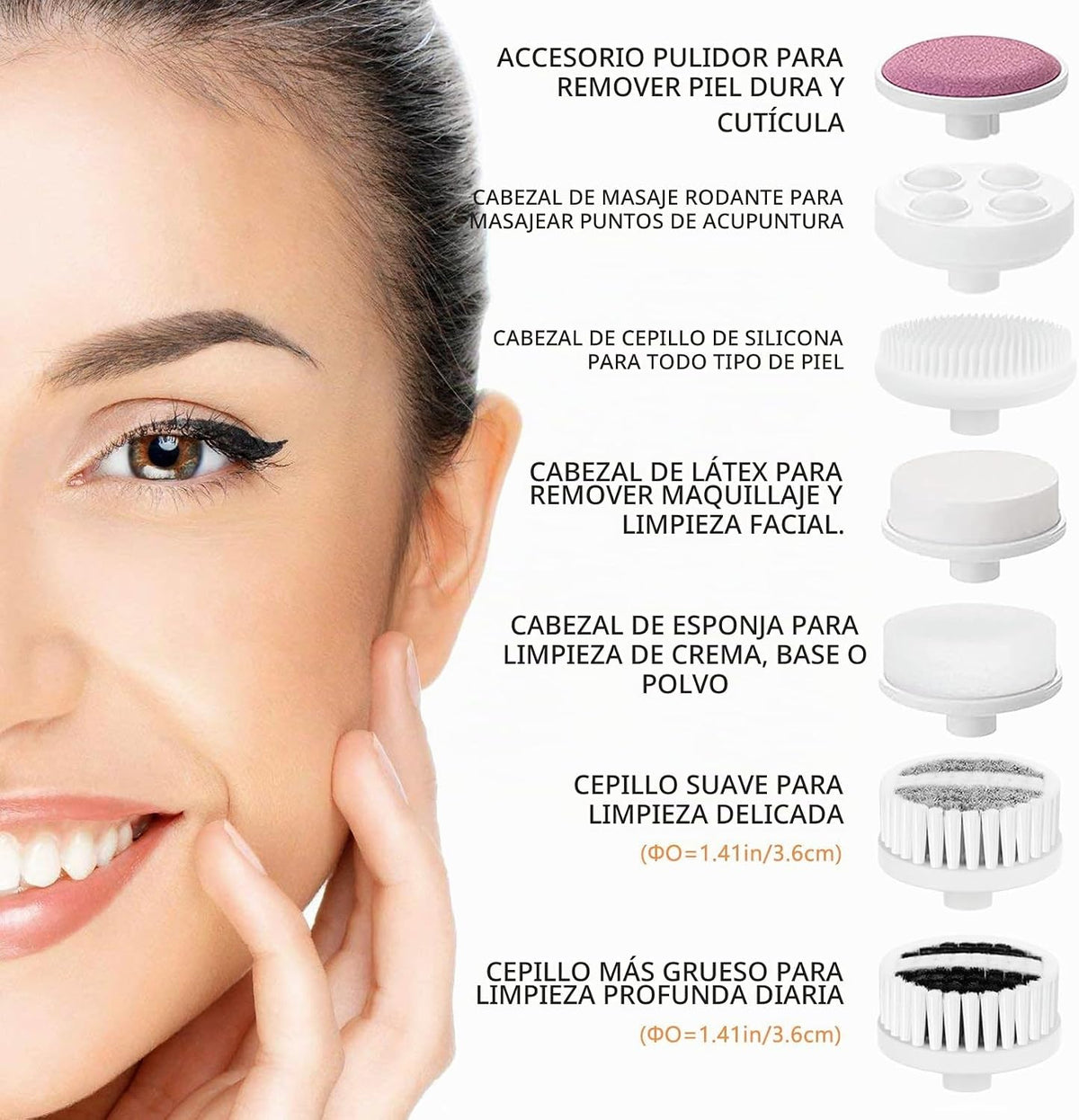 Cepillo Limpiador Facial CLSEVXY: Cepillo Limpiador Eléctrico Girat...