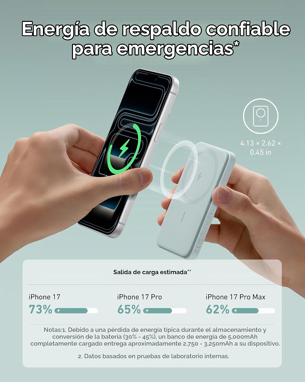 Anker 621 Cargador portátil magnético (MagGo), Banco de energía ina...