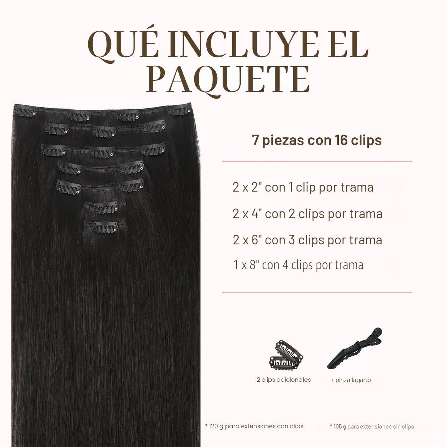 GOO GOO - Extensiones de cabello humano natural y real con clip, ex...