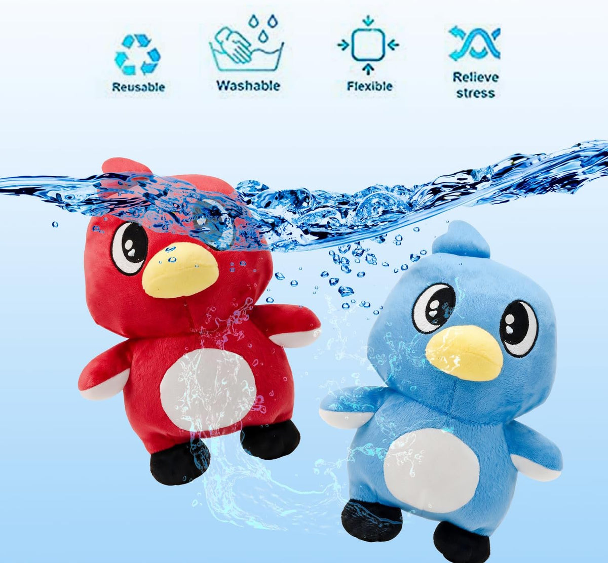 Juguete de peluche de pingüino azul, muñeca rellena de personajes d...