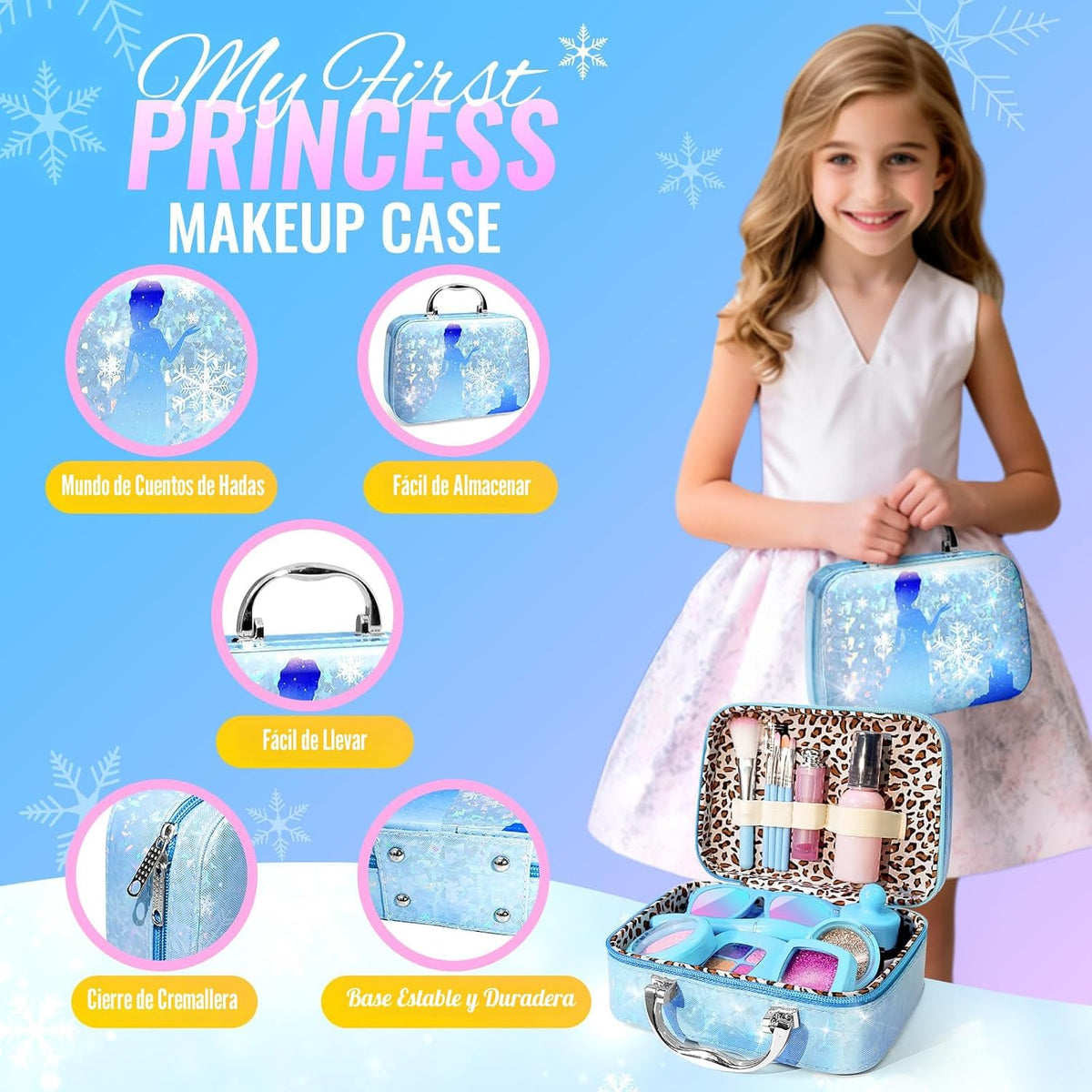 Frozen Kids - Maquillaje falso para niñas pequeñas de 3-5, 4, 6, 5-...