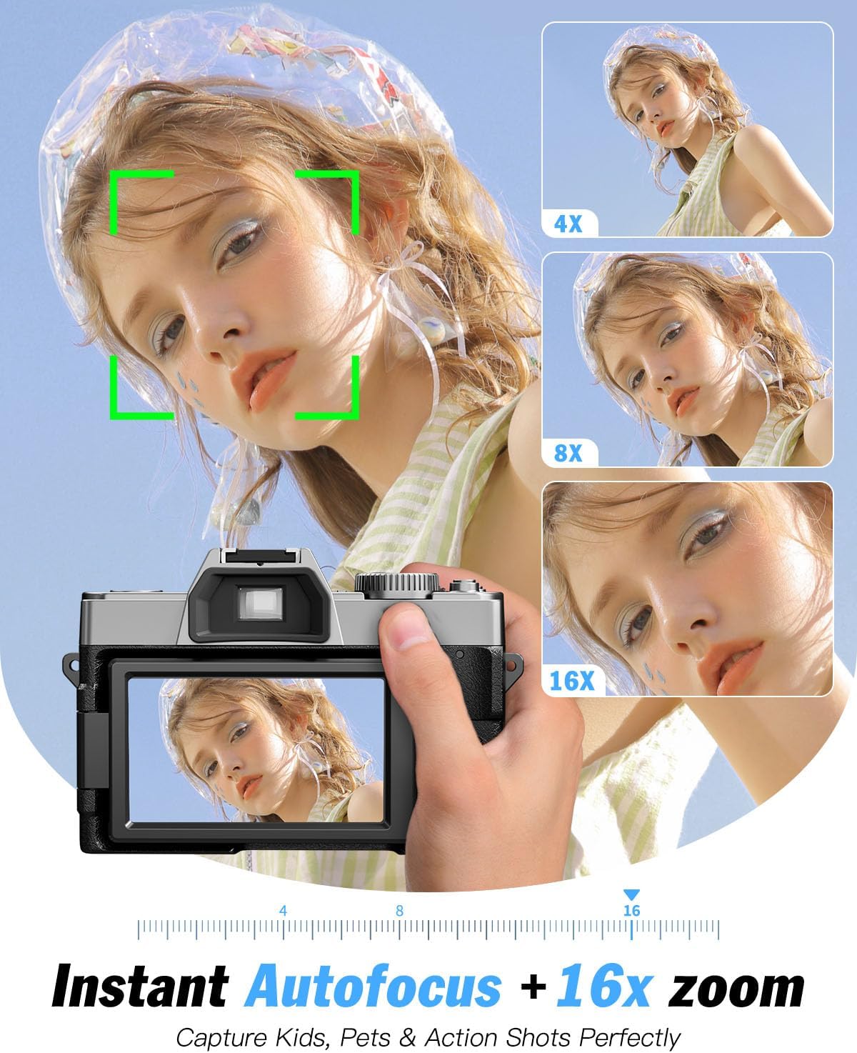 Cámaras digitales de 8K 64MP para fotografía, zoom 16X, 3 filtros d...
