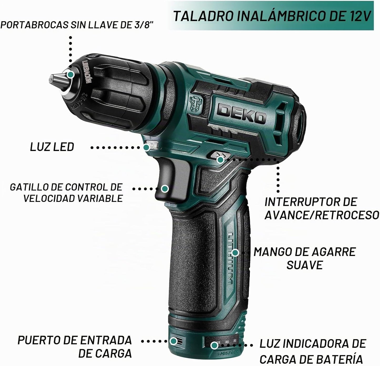 Juego de herramientas: Kit de herramientas con taladro inalámbrico...