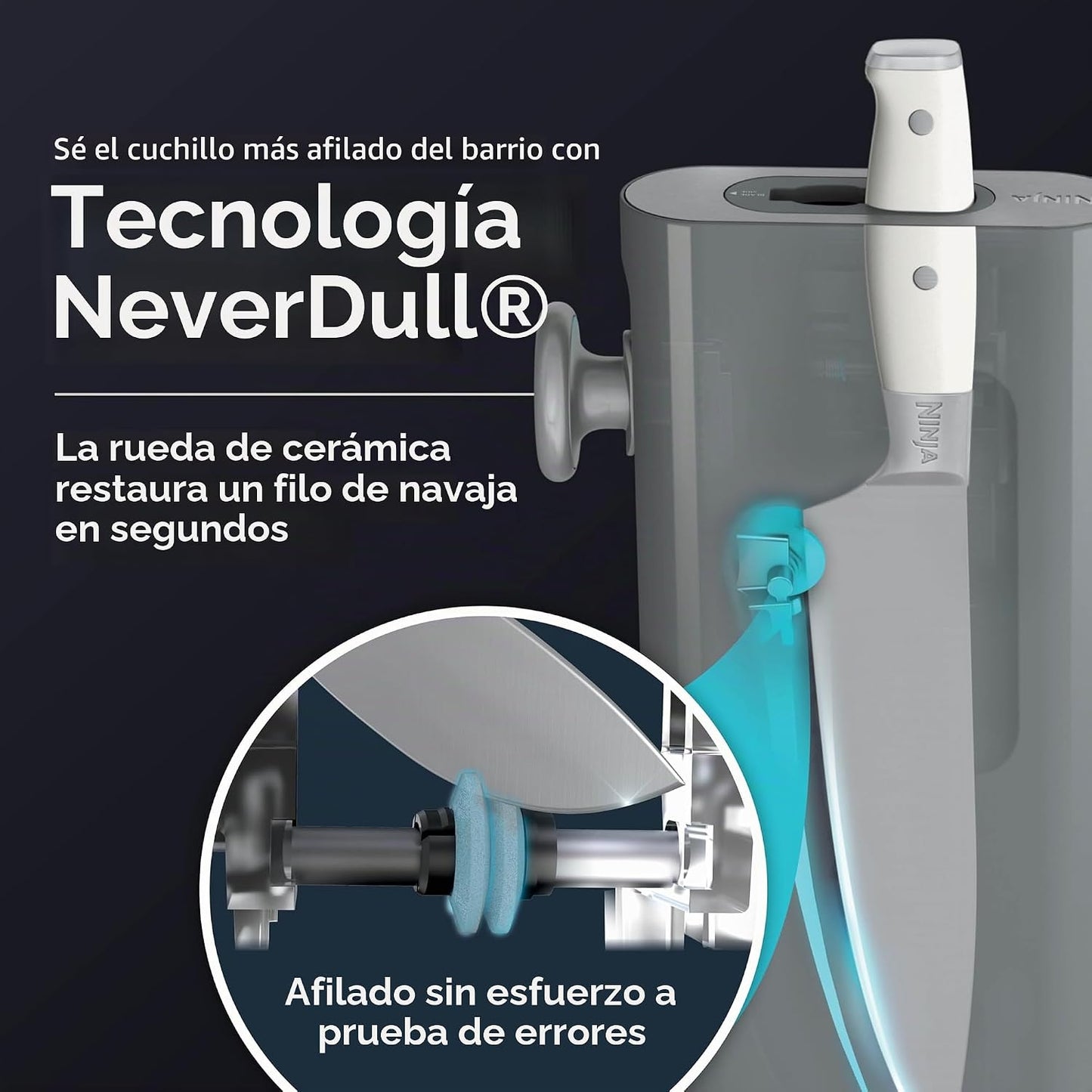 Ninja NeverDull® NK32010GY1 - Juego de cuchillos de acero inoxidabl...