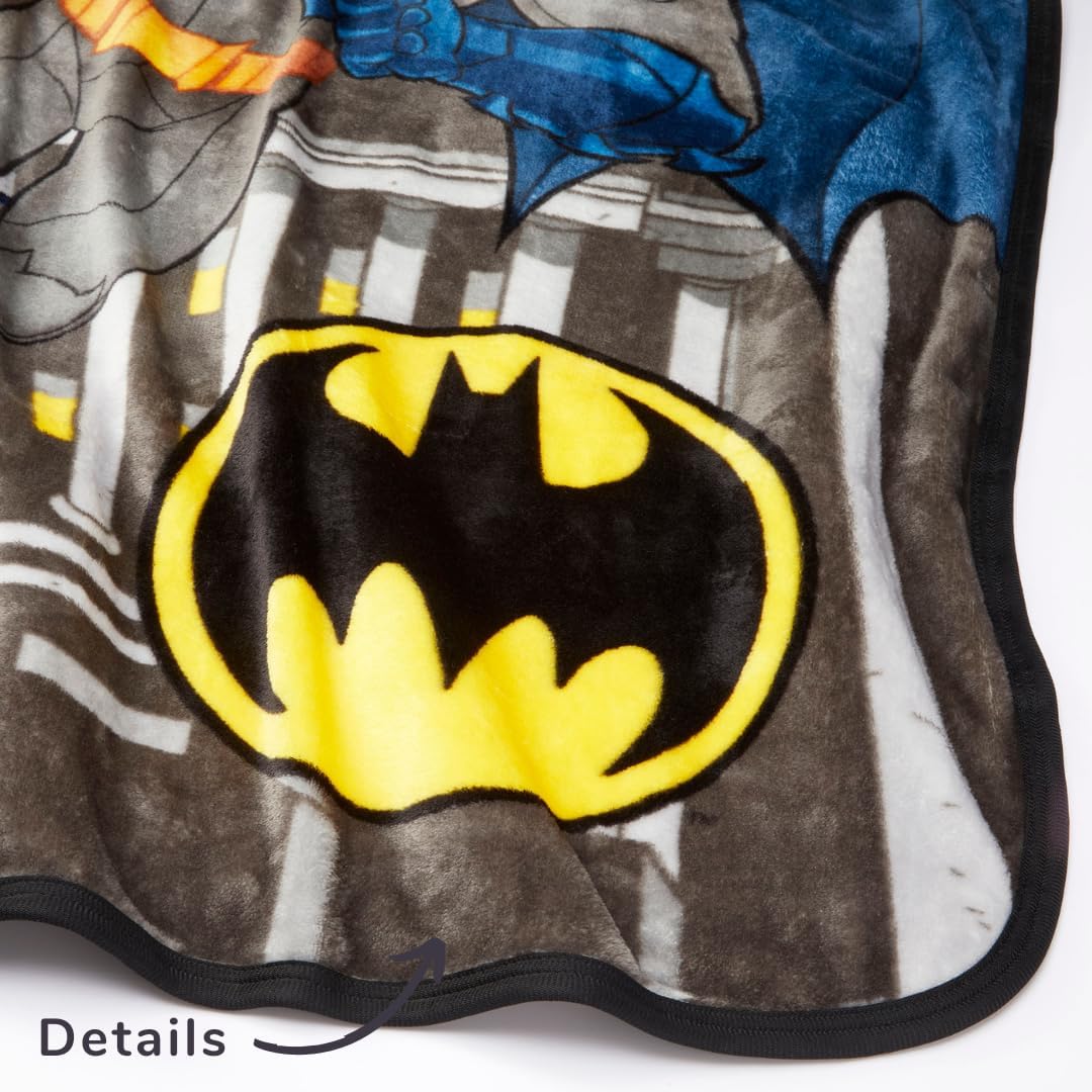 Batman DC Comics - Ropa de cama para niños, manta de seda súper sua...