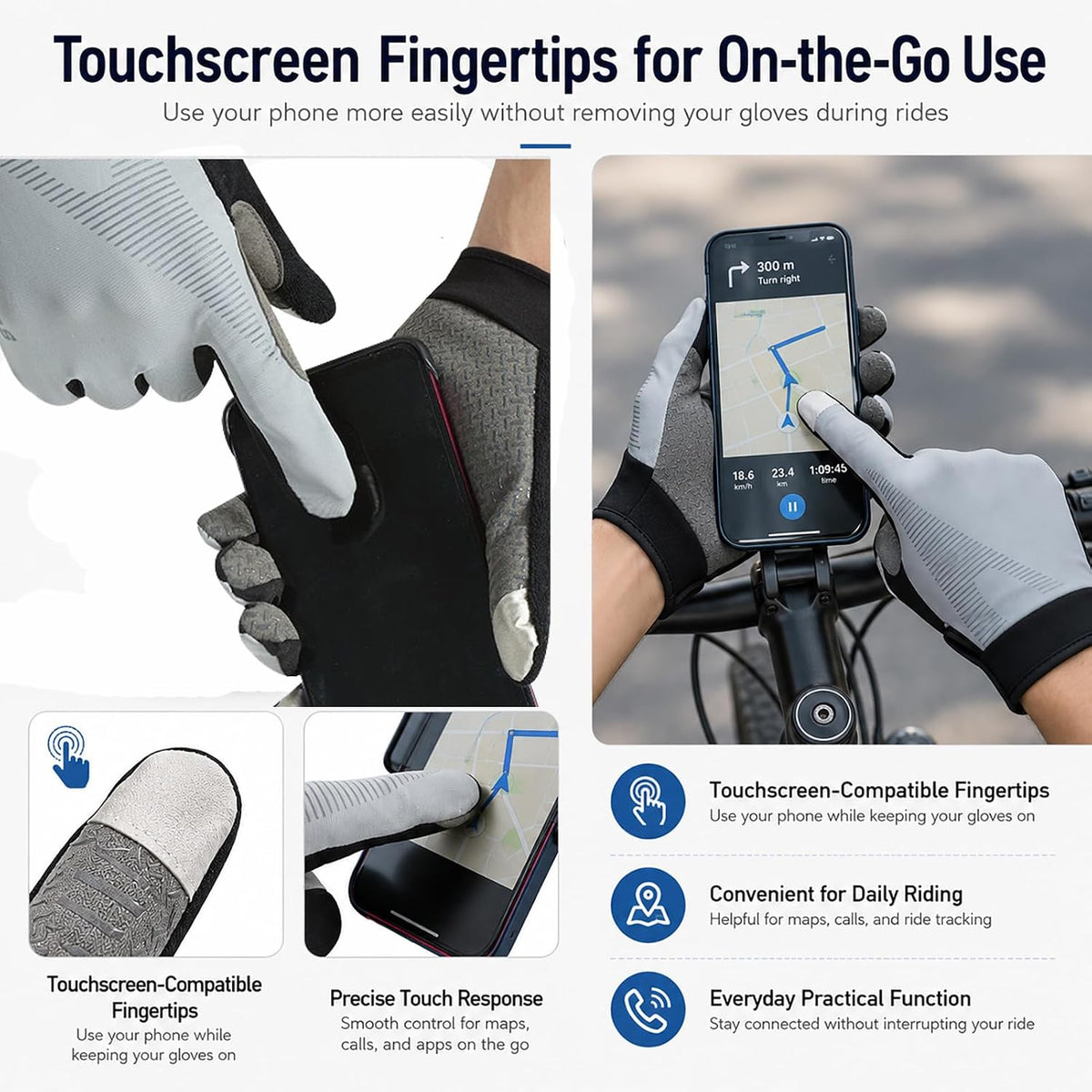 COTOUXKER Guantes de ciclismo para hombres y mujeres, guantes liger...