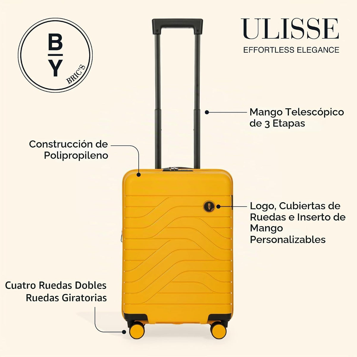 Bric's B|Y Ulisse - Maleta giratoria - Equipaje de mano de 21 p...