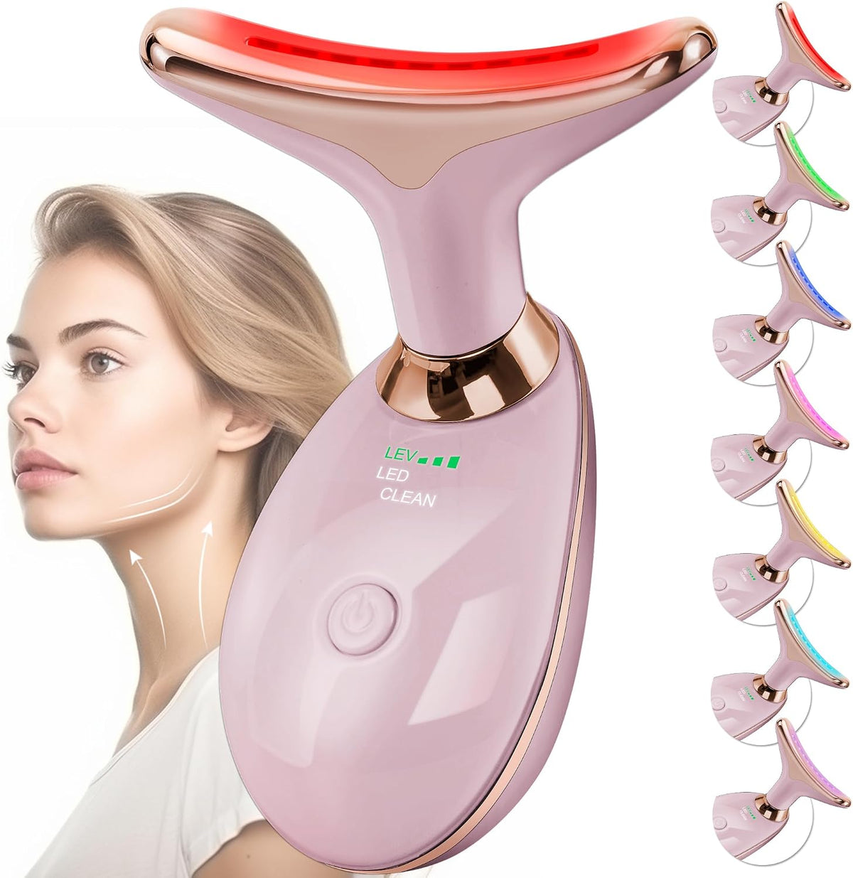 Doset - Masajeador con terapia de luz roja para rostro y cuello, va...