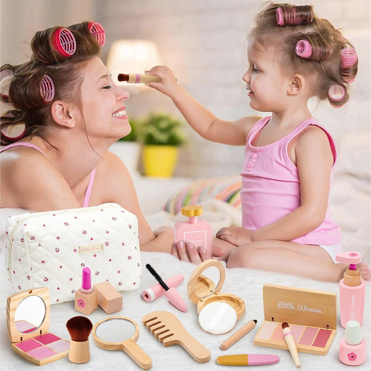 Conjunto de juguetes de maquillaje de madera Lonico para niñas, kit...
