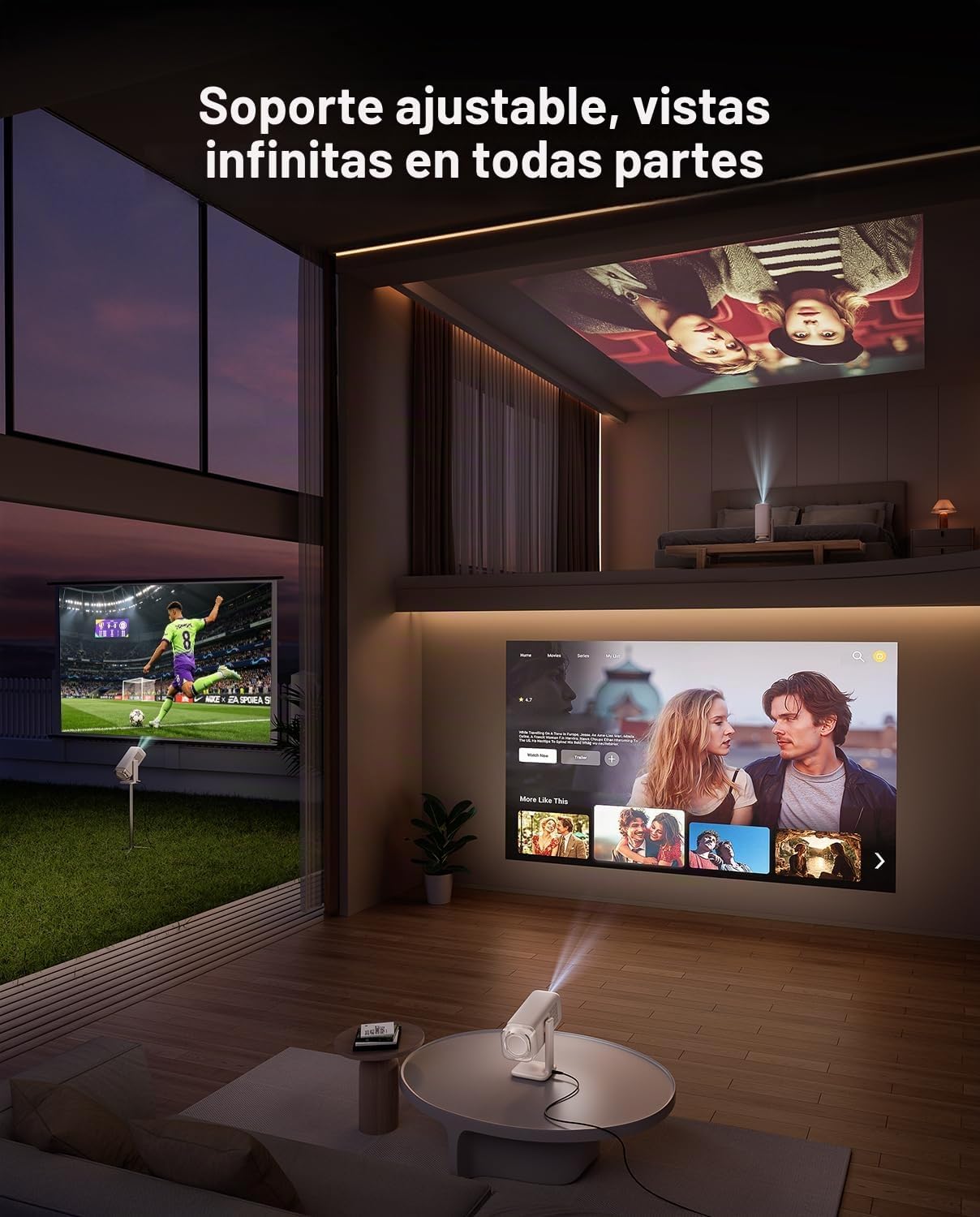 Aurzen BOOM Air - Proyector portátil para Google TV con alimentació...