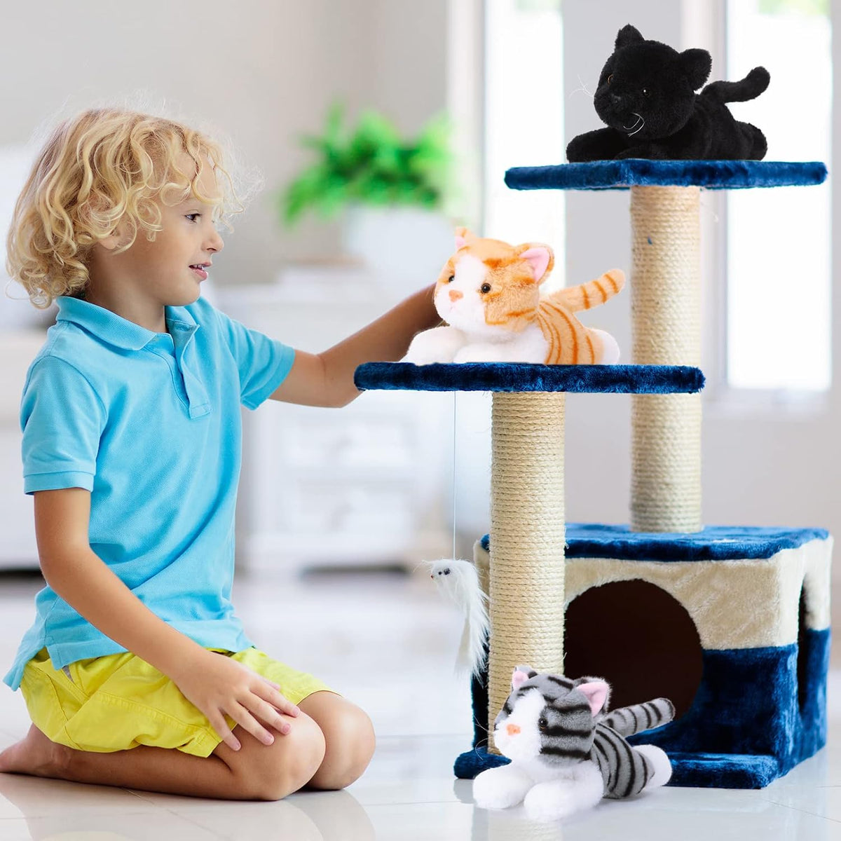 Harrycle 3 piezas de 9 pulgadas gato de peluche de peluche, estilo...