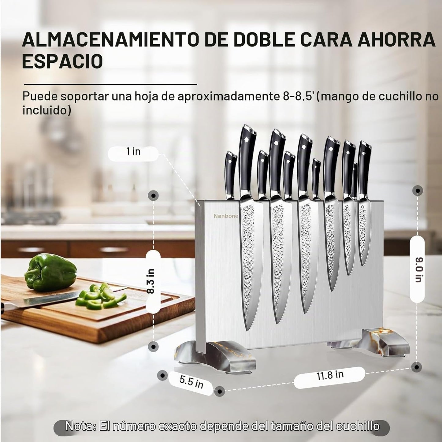 Nanbone - Soporte magnético para cuchillos sin cuchillos, soporte d...
