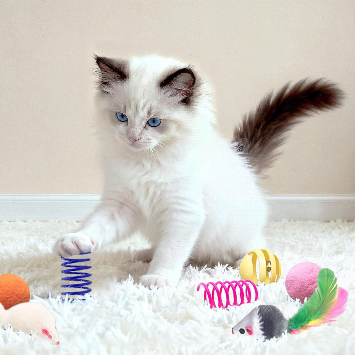 AGYM Juguetes para gatos de interior, 35 paquetes de juguetes inter...