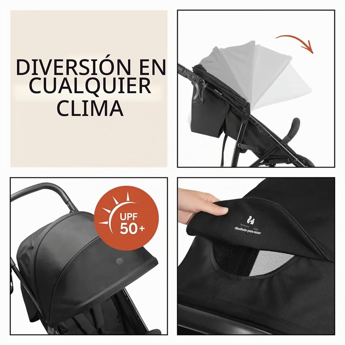 hauck Cochecito Rapid 3 Air, asiento reclinable de hasta 48.5 libra...