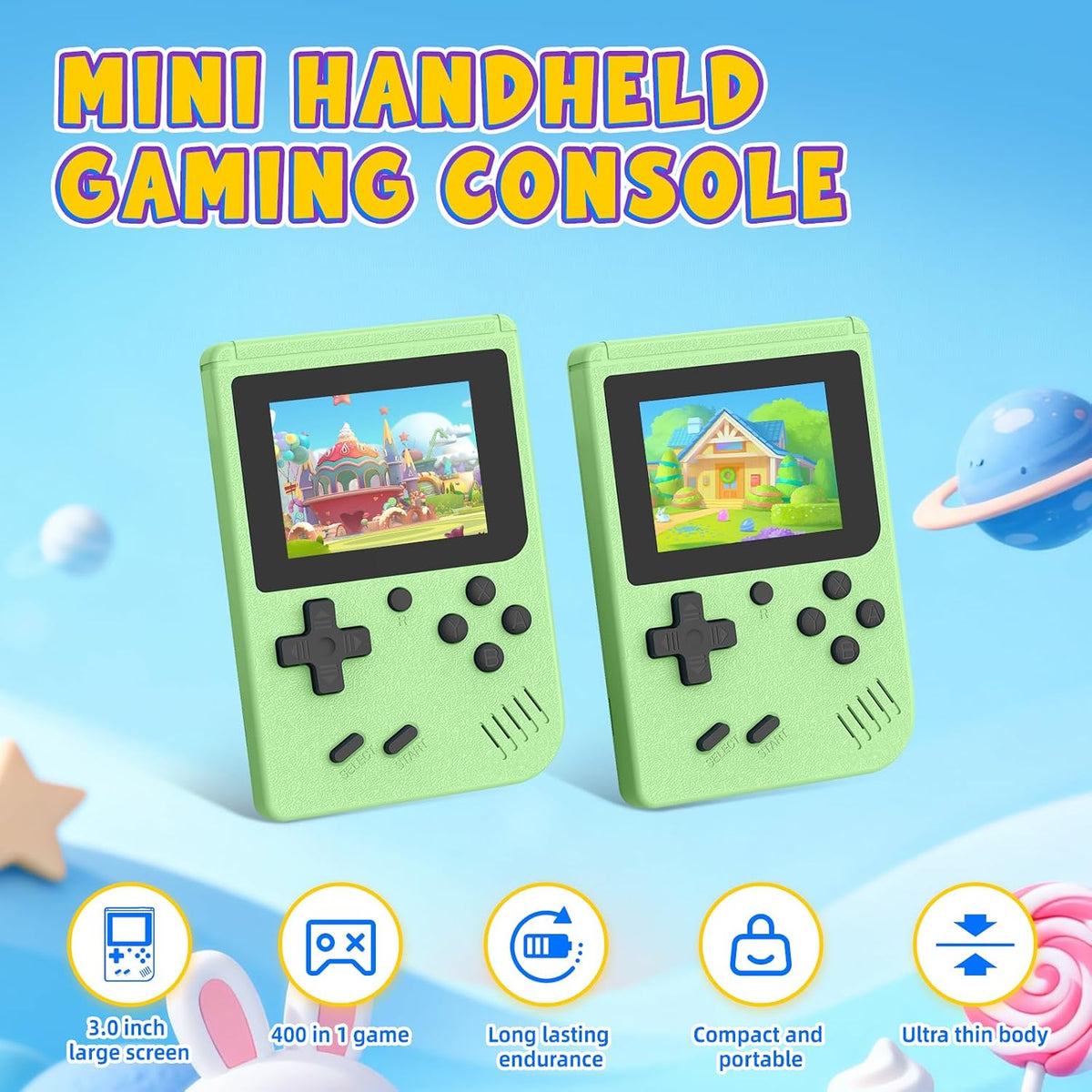 Pantalla IPS de 3.0 pulgadas con mini consola de juegos portátil, 4...