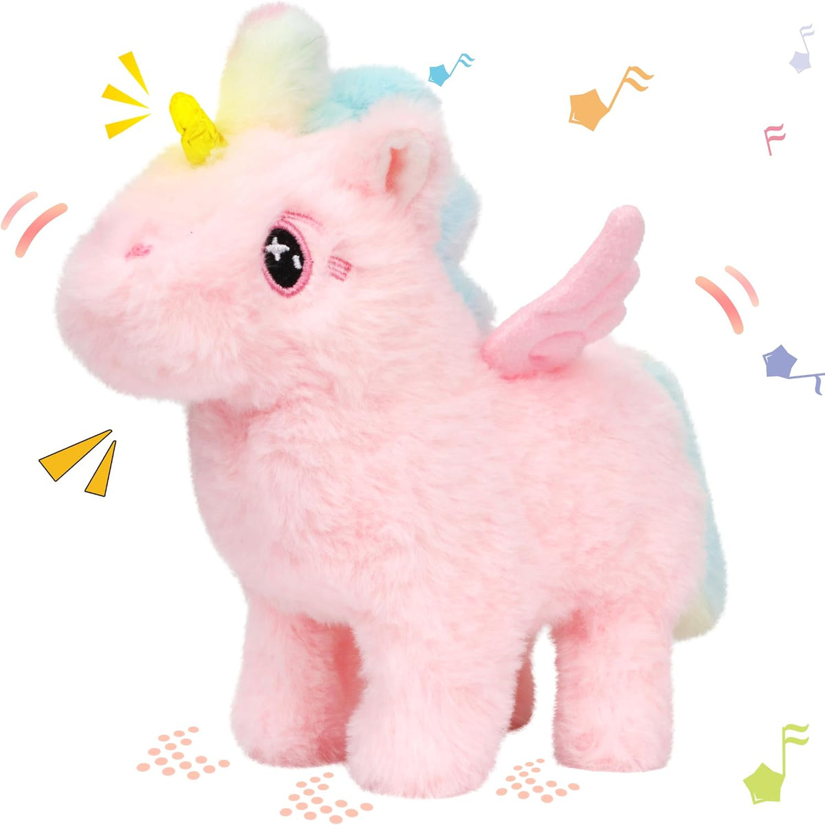 Hopearl Unicornio caminante con cuerno brillante, juguete electróni...