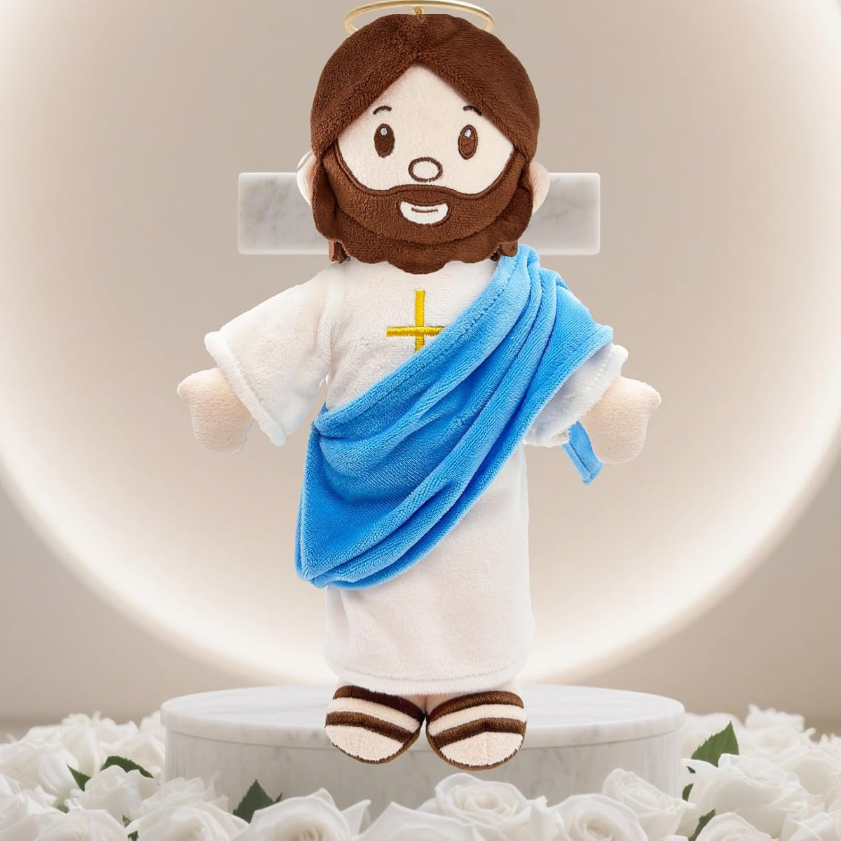 BOKUFLY Muñeco de peluche de Jesús, juguete de peluche relleno cris...