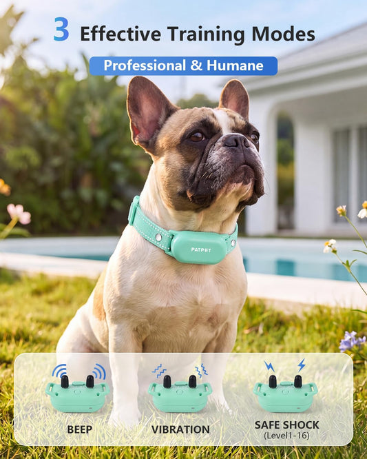 PATPET Collar de choque para perros (10 a 120 libras), collar de en...