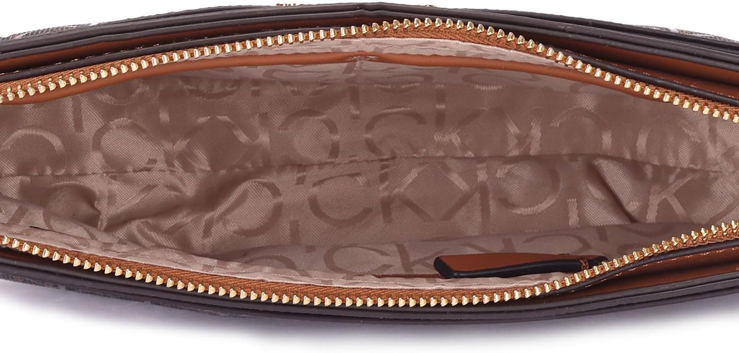 Calvin Klein Bolso de hombro Lucy con triple compartimento para muj...