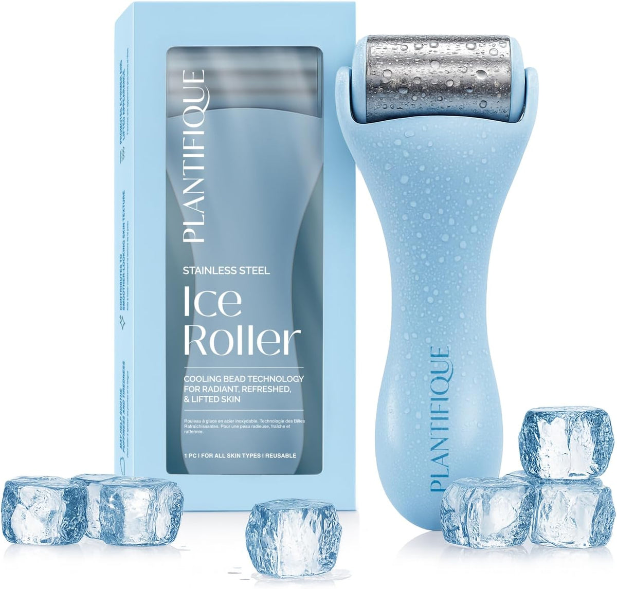 PLANTIFIQUE Rodillo de hielo para cara y ojos: reduce la hinchazón...