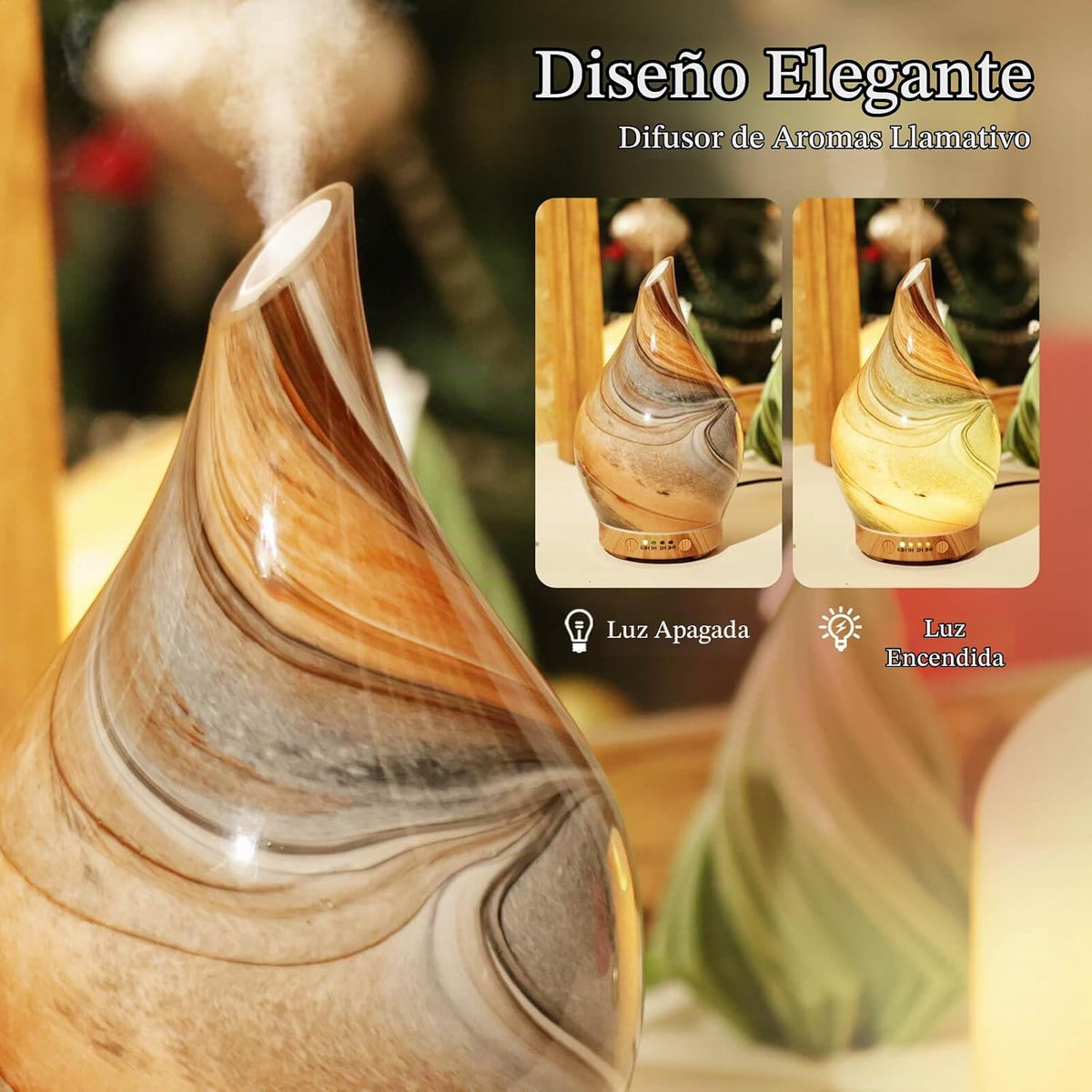 Porseme Difusor de aceite esencial de vidrio de 5.1 fl oz para arom...