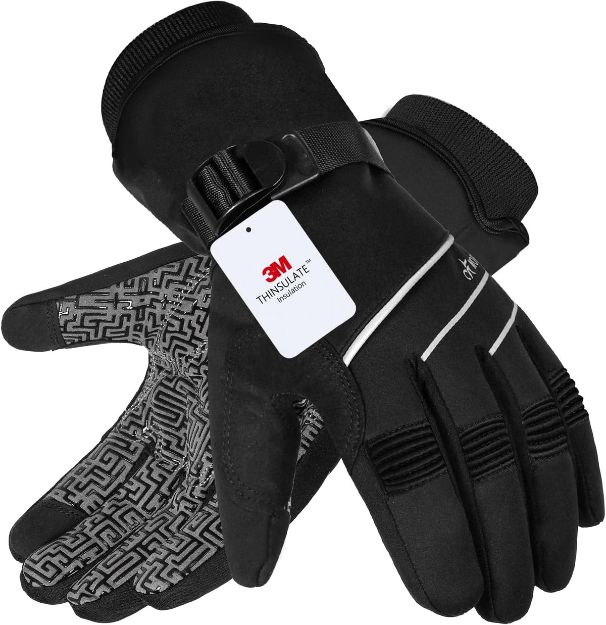 MOREOK - Guantes de invierno impermeables y resistentes al viento -...