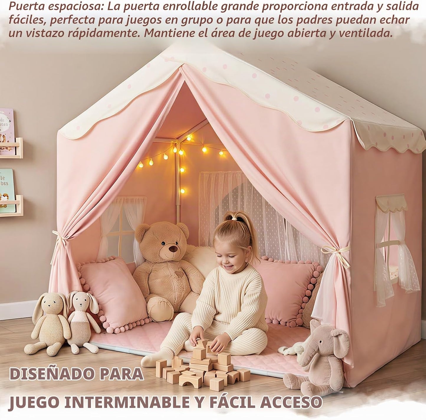 Tienda de campaña de juegos para niños con doble puerta castillo de...