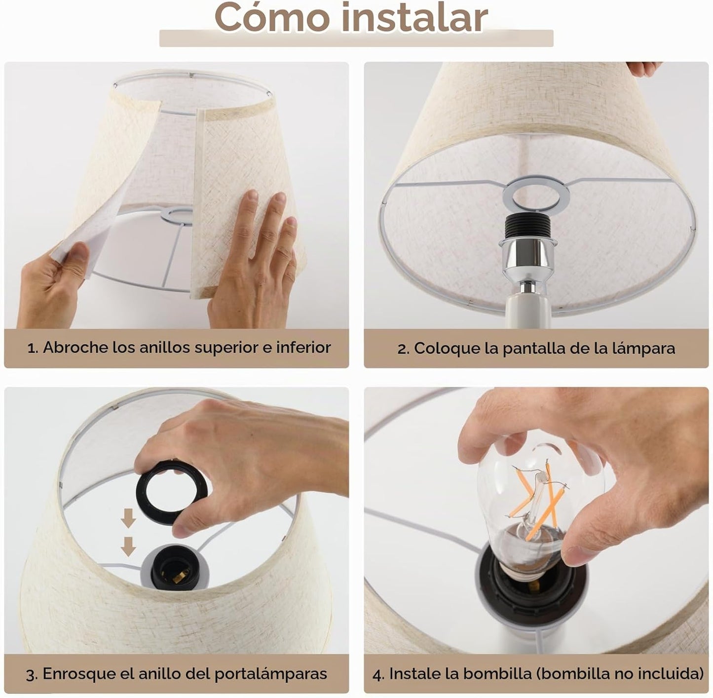 LETRY Juego de 2 lámparas de mesa de cerámica de 19 pulgadas, lámpa...