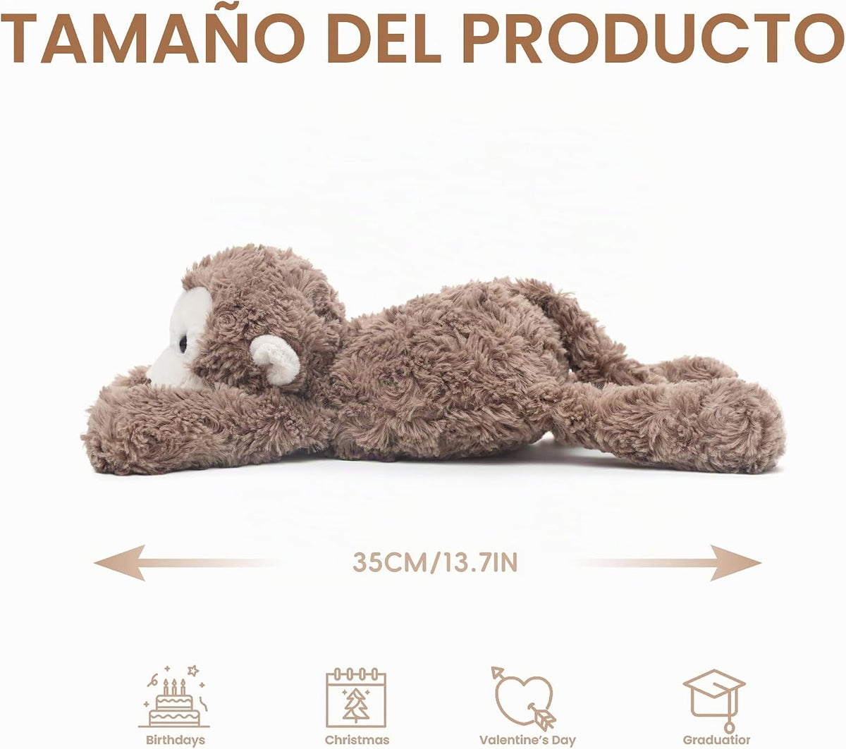 Niceween - Mono de peluche lindo, juguete de peluche suave, almohad...