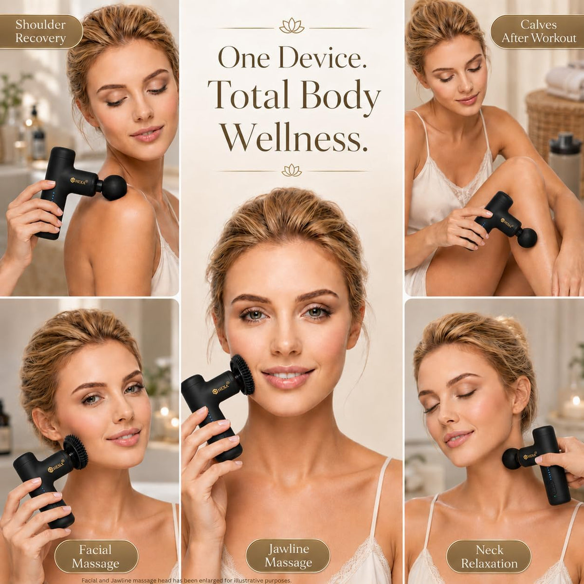 Hexa Super Mini pistola de masaje con masajeador facial, masajeador...