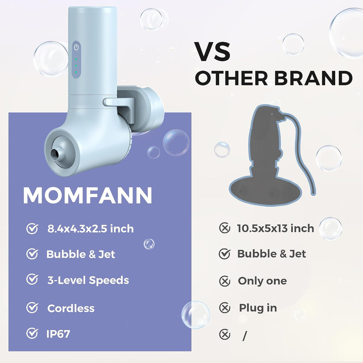 MOMFANN Spa de baño, modo de chorro de baño\/burbuja, accesorios de...