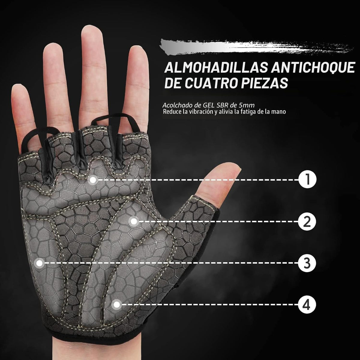 HTZPLOO Guantes de bicicleta para hombres y mujeres con almohadilla...