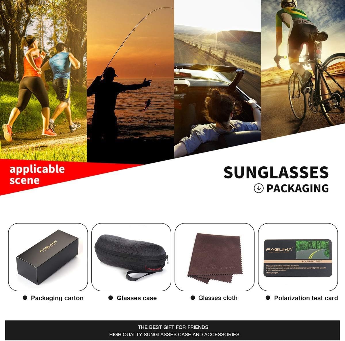 FAGUMA Gafas de sol deportivas polarizadas para hombres, ciclismo,...