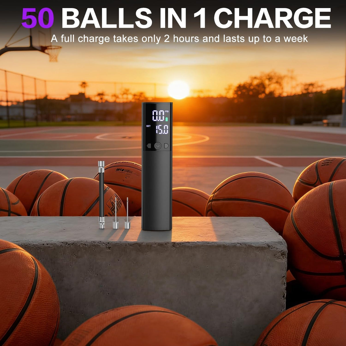 Motorenbau Bomba eléctrica para pelotas deportivas con pantalla LCD...