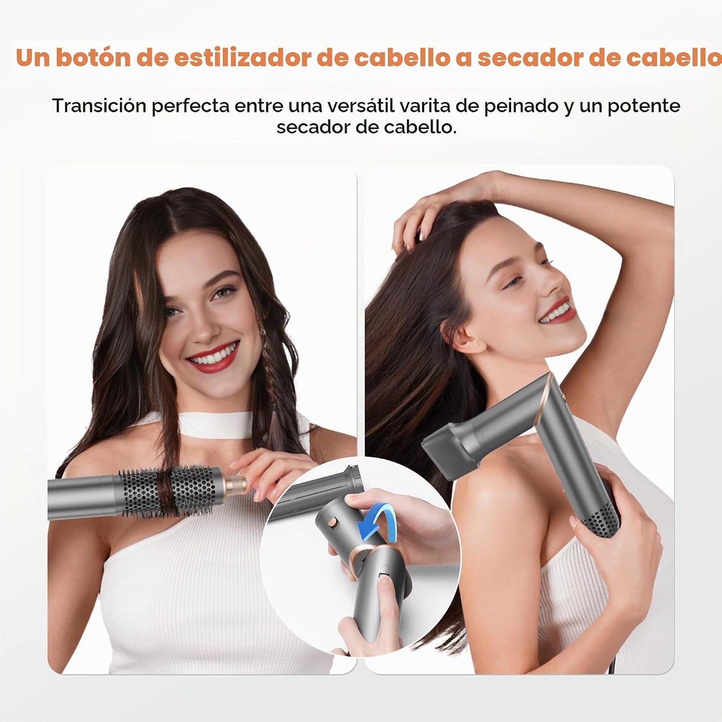 Cepillo secador de pelo de 6 en 1, potente cepillo secador de aire...