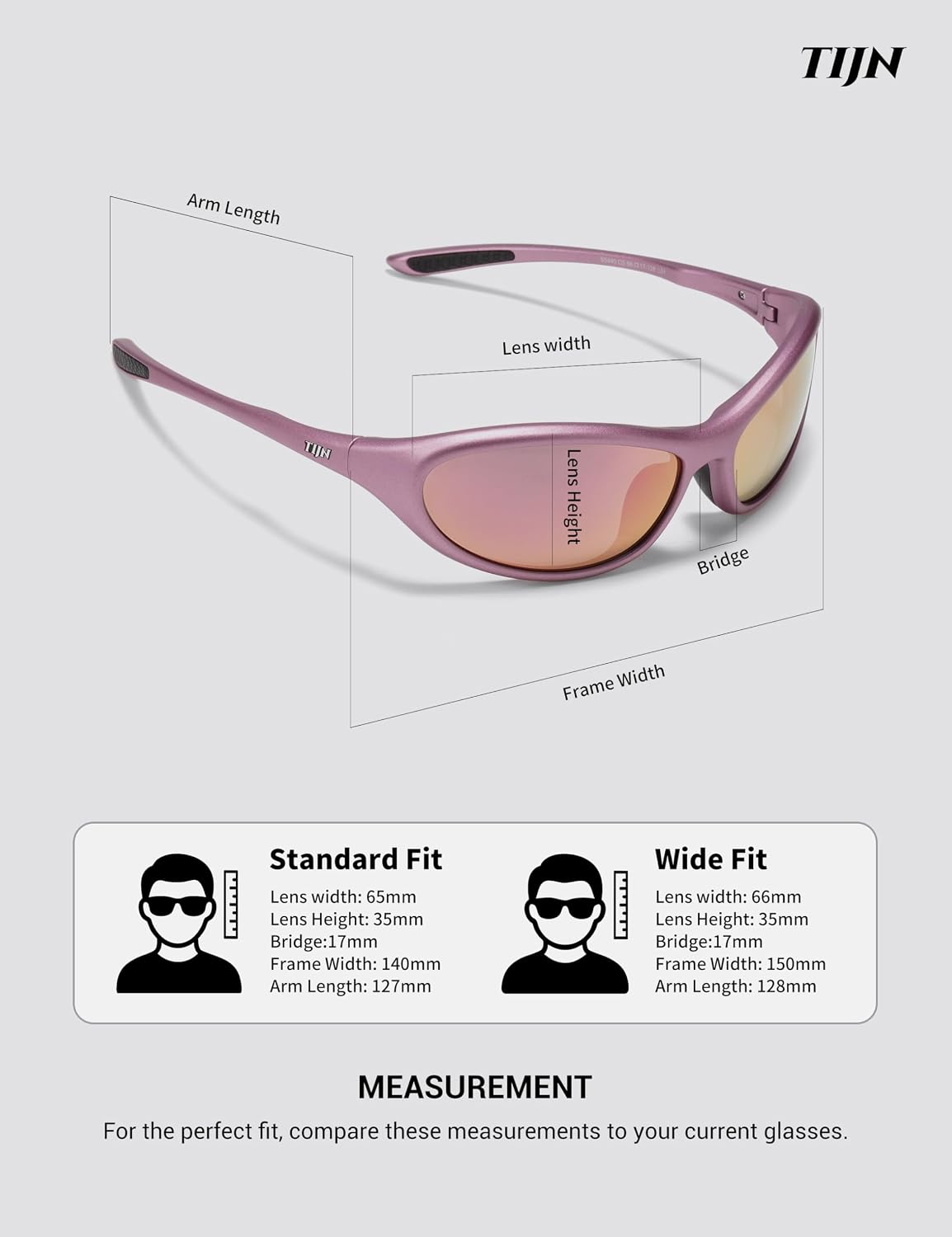 TIJN Gafas de sol deportivas UV400 envolventes para hombres y mujer...