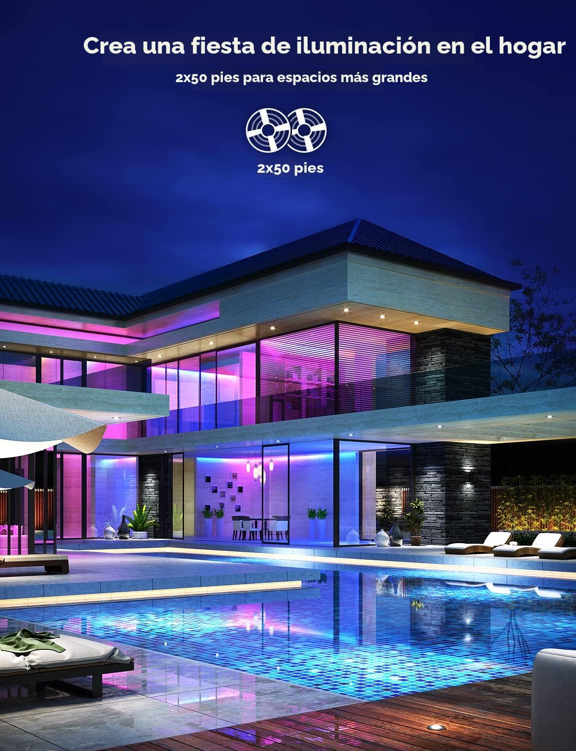 Govee Tira de luces LED RGBIC de 100 pies, luces LED inteligentes p...