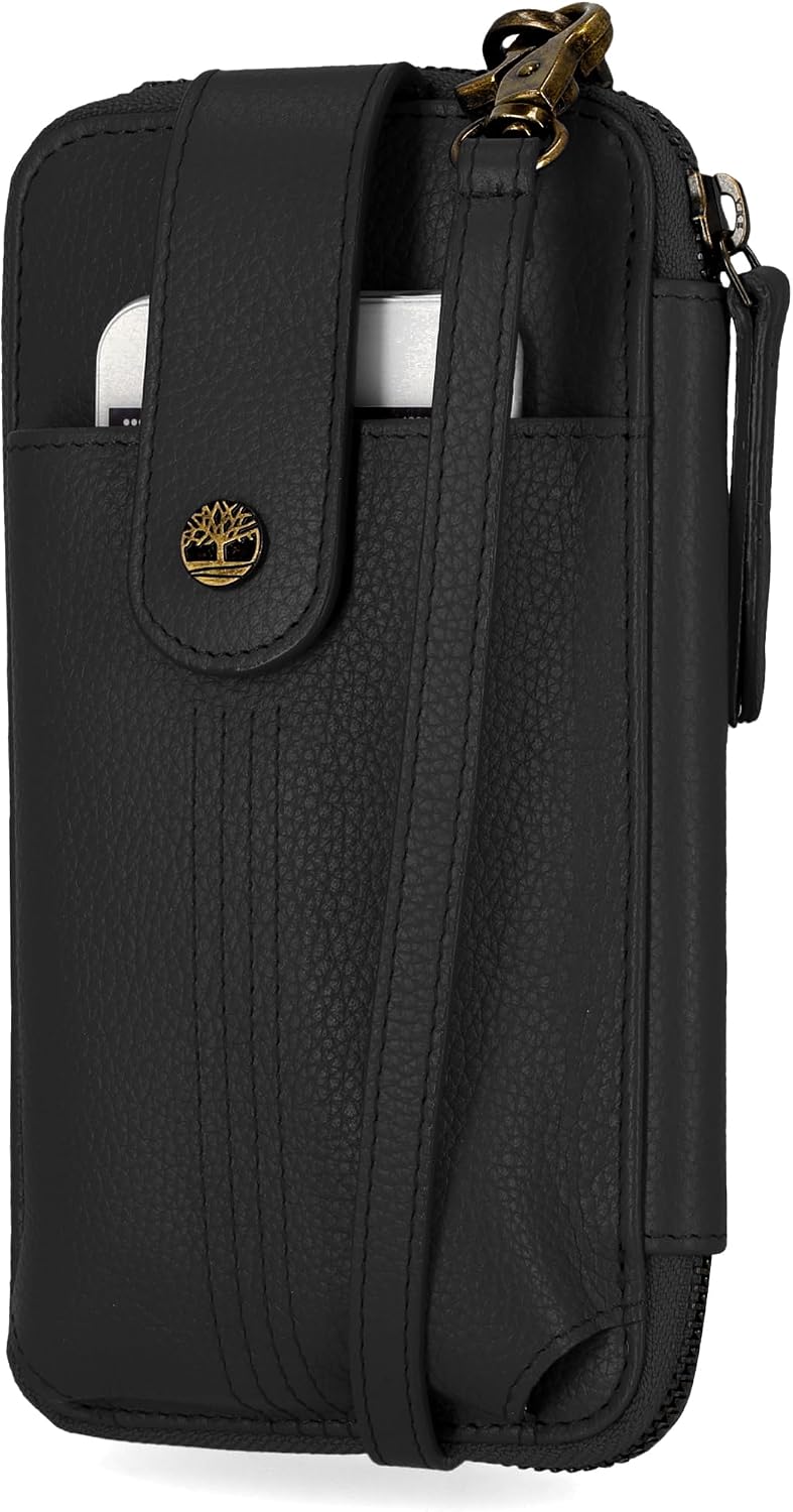 Timberland - Bolso cruzado de cuero RFID para teléfono de mujer