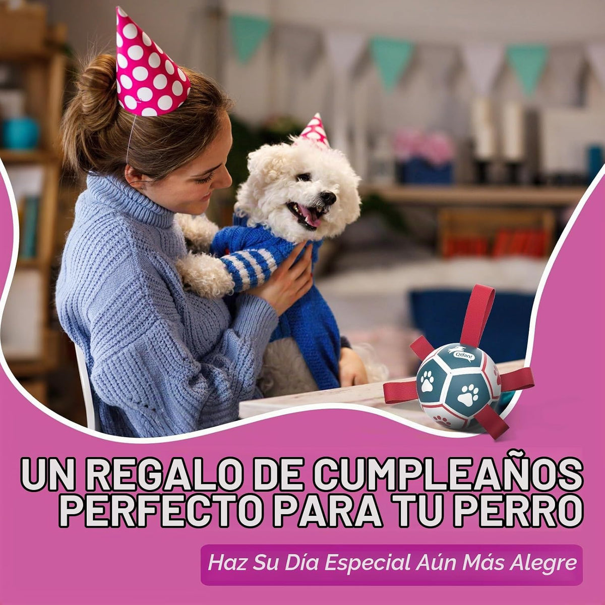 QDAN Juguetes para perros pequeños, juguetes para interiores y exte...