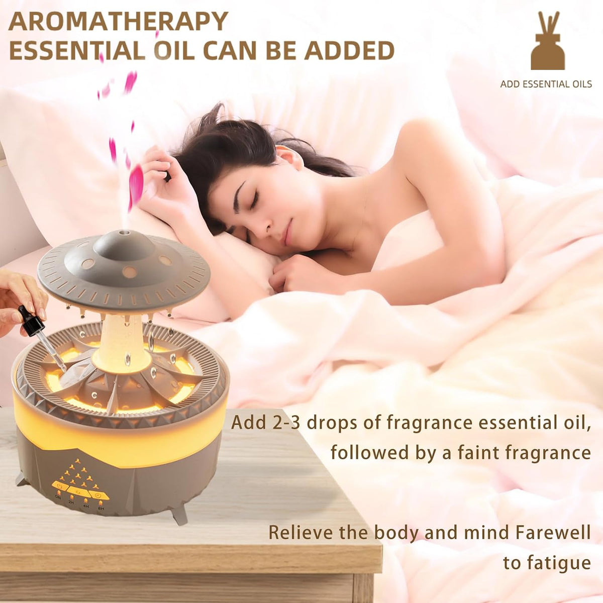 Humidificador de Gota de Lluvia para Dormitorio Habitación Grande -...