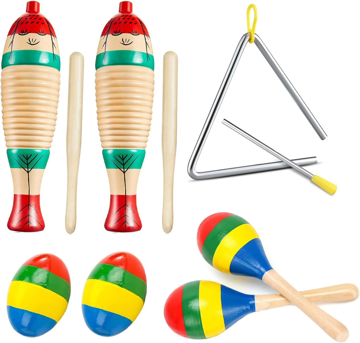 Instrumento Guiro, Maracas de madera para adultos, cocteleras de hu...