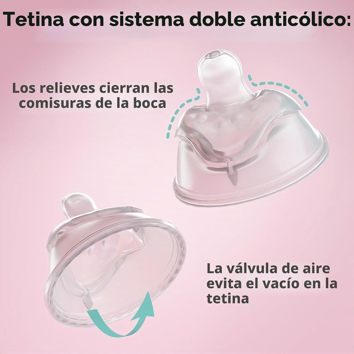 Herobility biberones anticólicos dobles para bebé \u2013 340 ml \u2...