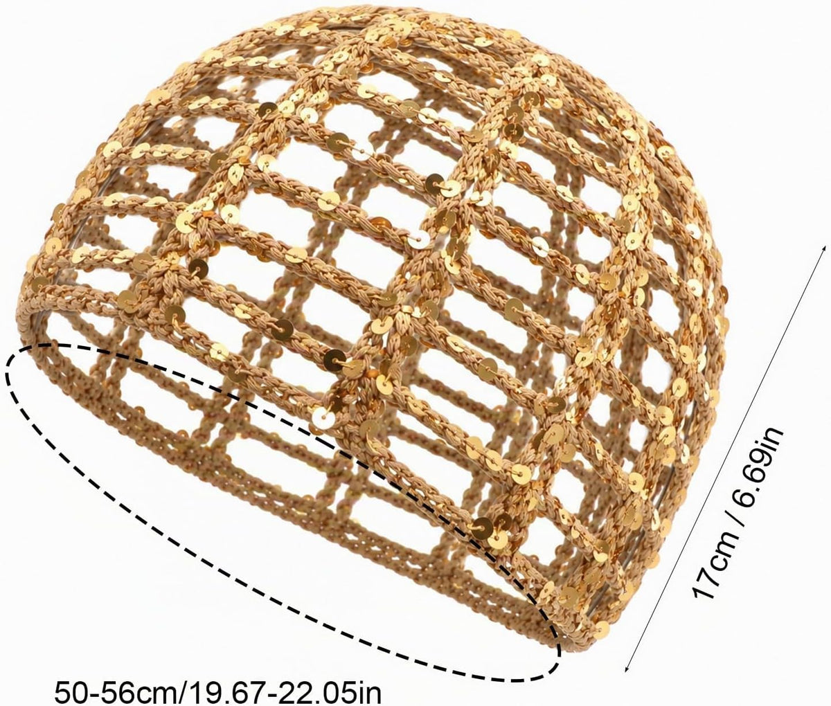 Ymapinc Gorro de ganchillo para mujer, gorro de lentejuelas de mall...