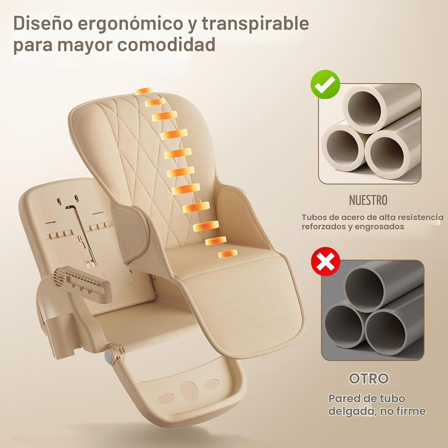 Sillas altas para bebés y niños pequeños, silla alta plegable con r...