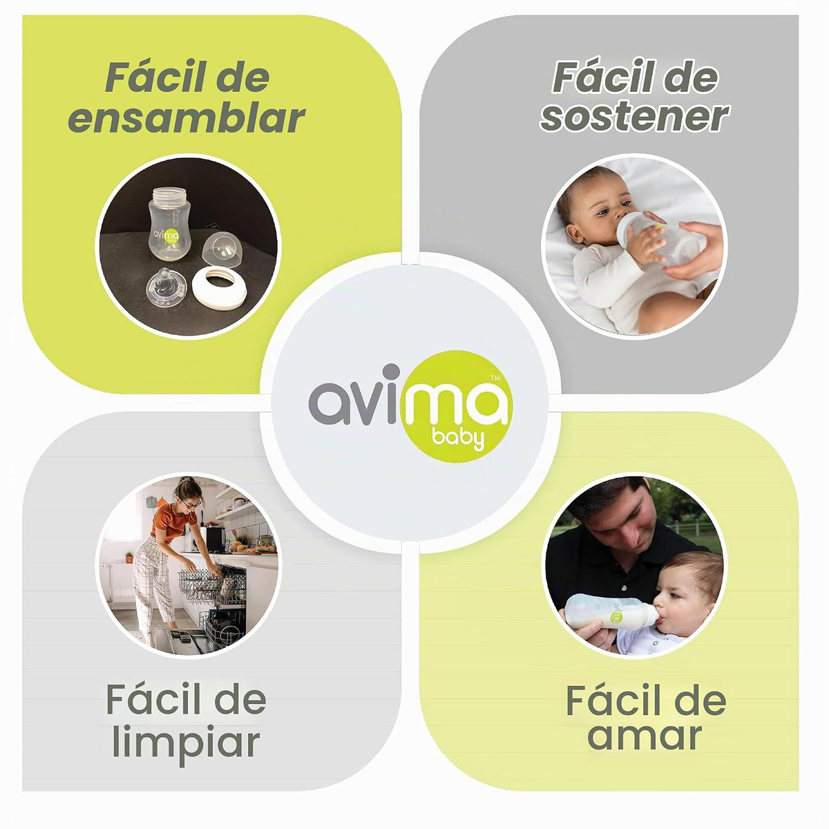 Avima Biberón anticólico prematuro con pezón de flujo extra lento (...