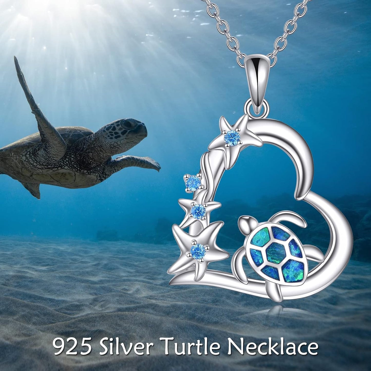 VONALA Collar de plata de ley 925 con dije de sirena, tortuga, ola,...