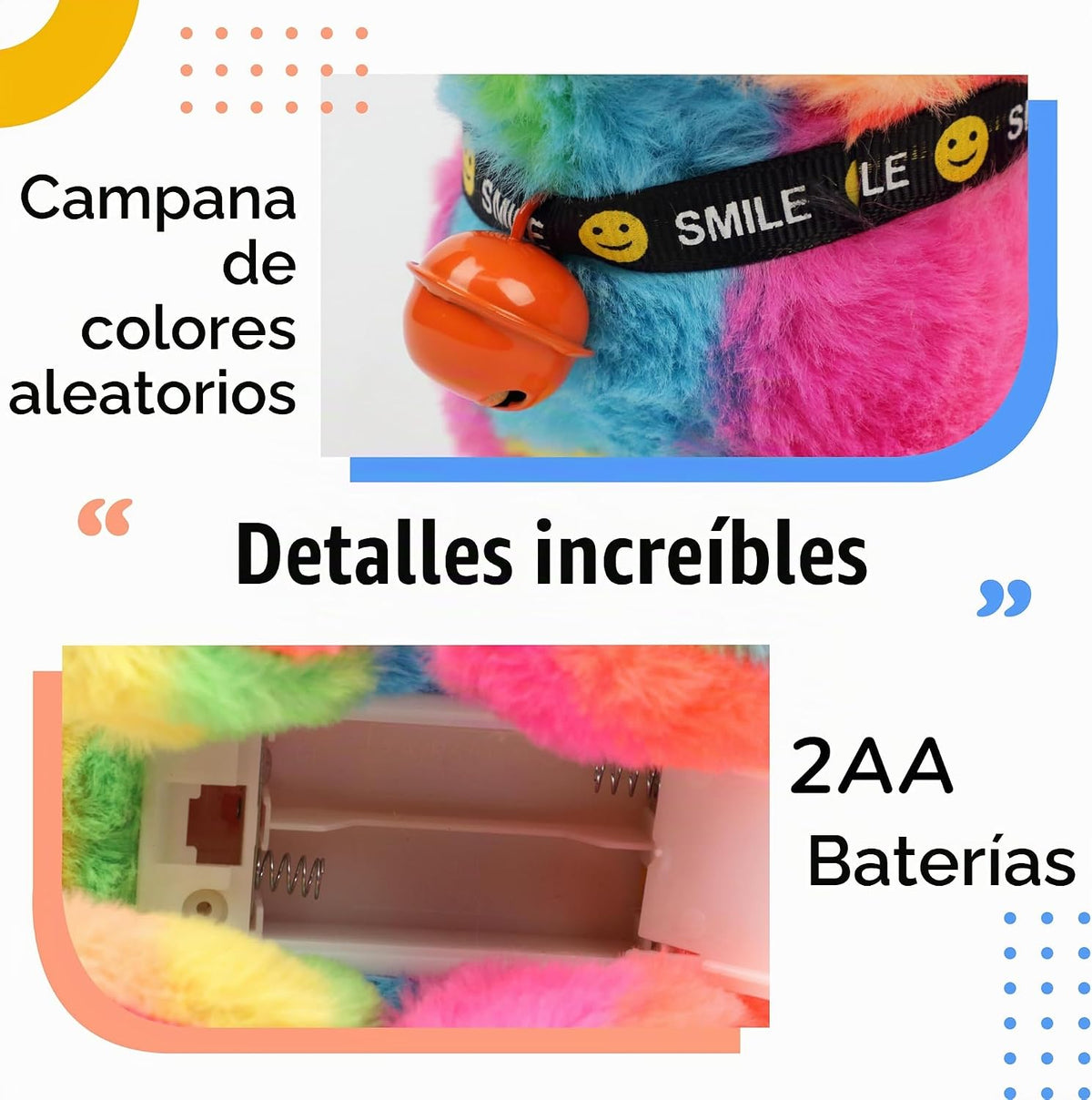 Hopearl - Gato caminante, juguete interactivo electrónico de peluch...