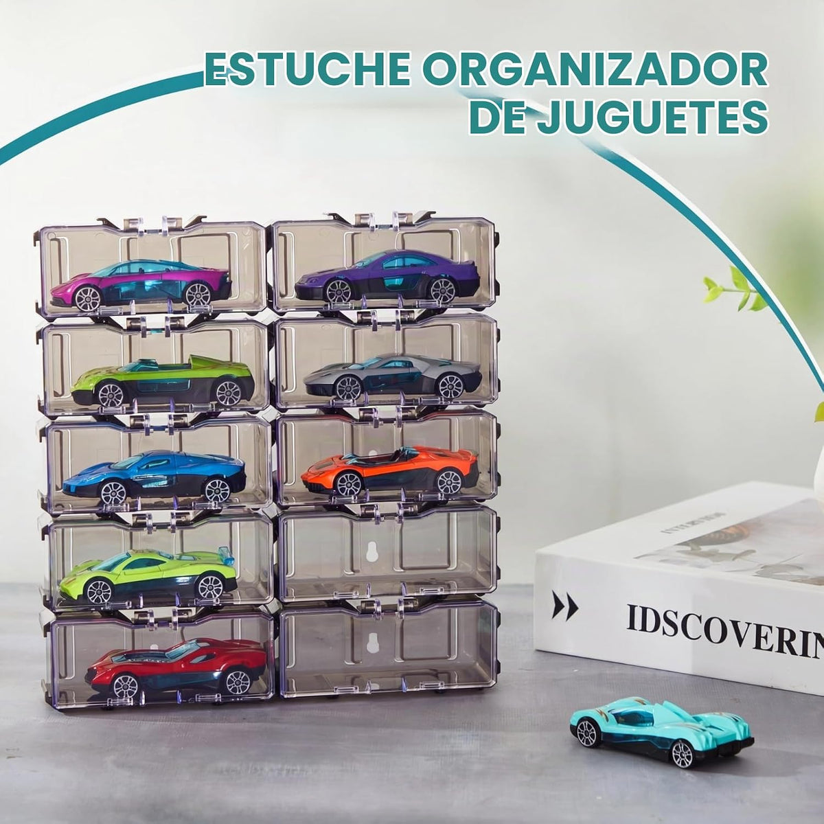 Marsui 100 piezas Caja de almacenamiento organizadora de coches de...